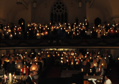 Candles at central presbyterian church, cambridge, ontario