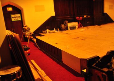 Stage construction, central presbyterian church, cambridge, ontario