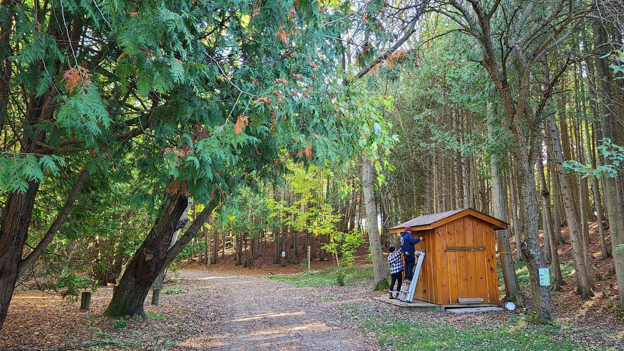 Fixing a roof at camp kintail
